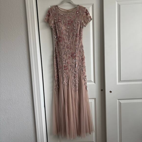 Adrianna Papell Embellished Maxi Dress in Blush - Picture 2 of 16